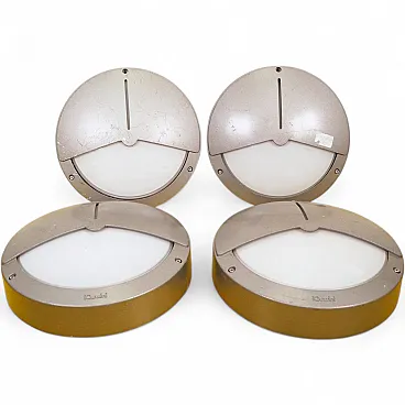 4 Metal and glass wall lamps from Guzzini, 1980s