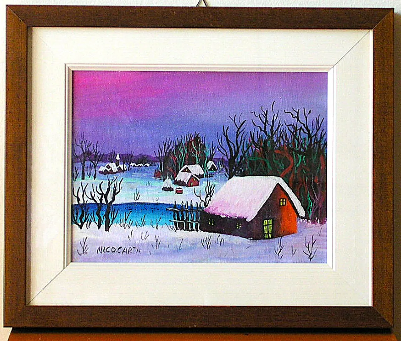 Pair of Naive Paintings by NICO CARTA - Oil on Canvas 5