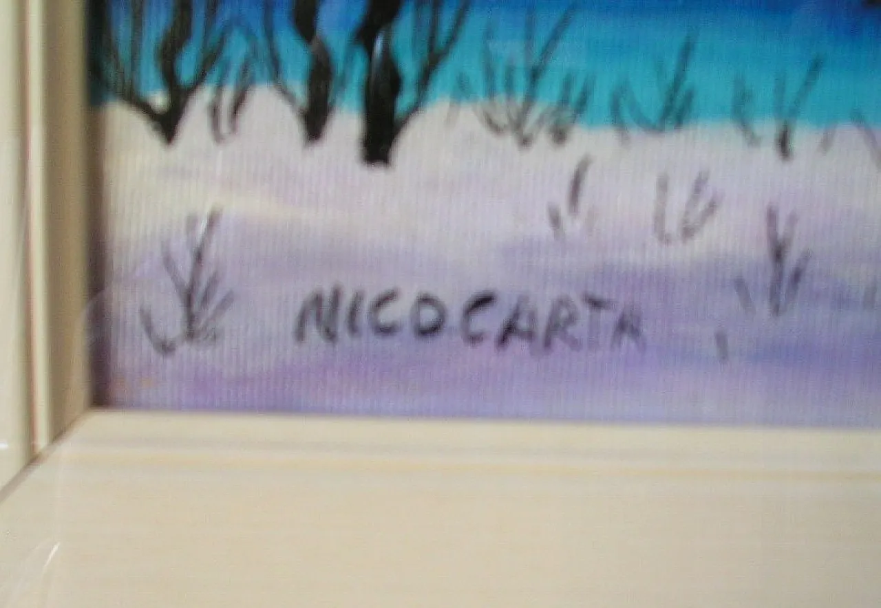 Pair of Naive Paintings by NICO CARTA - Oil on Canvas 6