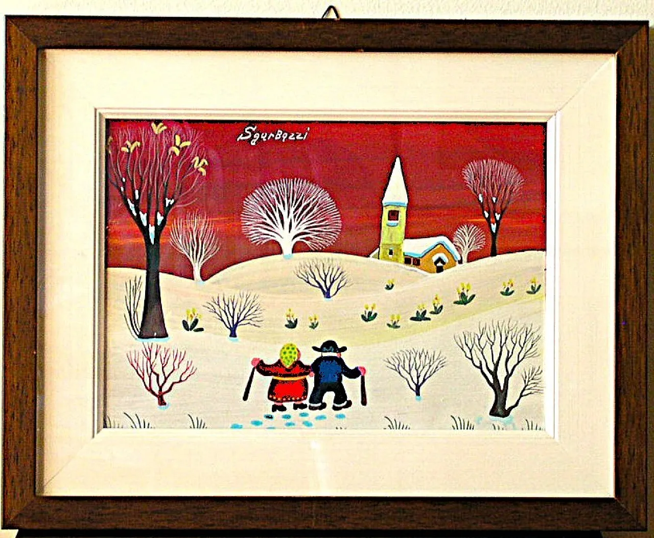 Pair of Naive Oil Paintings on Wood - Signed by Sgarbozzi 2