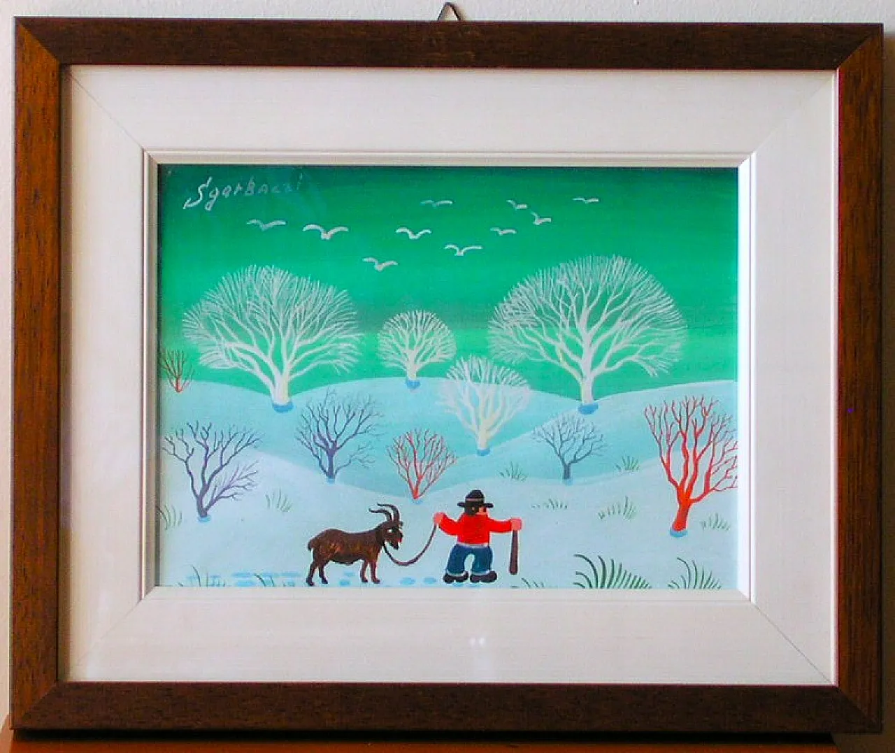 Pair of Naive Oil Paintings on Wood - Signed by Sgarbozzi 5