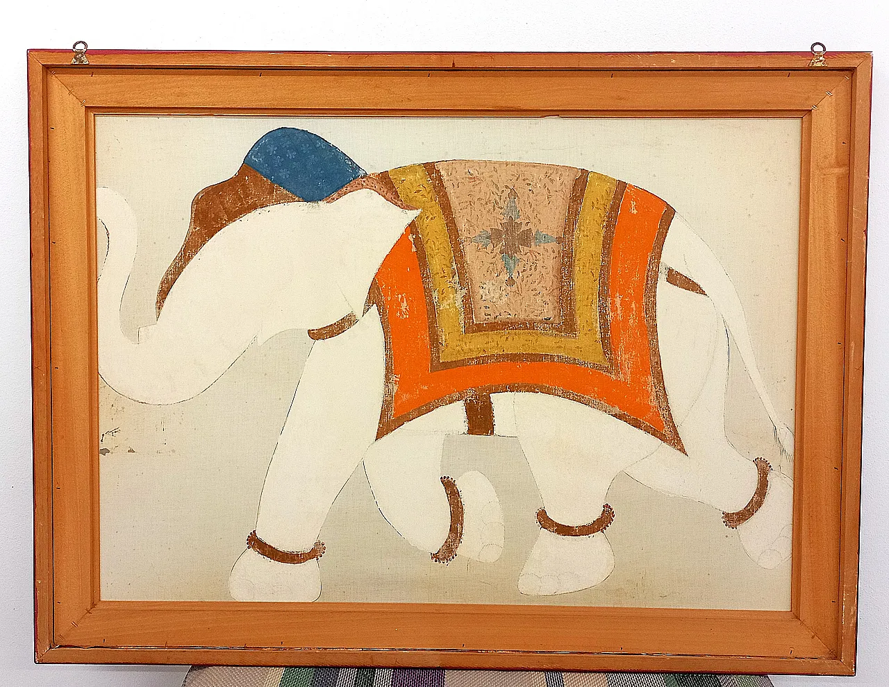 Pair of Silk Paintings – Indian Ceremonial Elephant and Horse 5