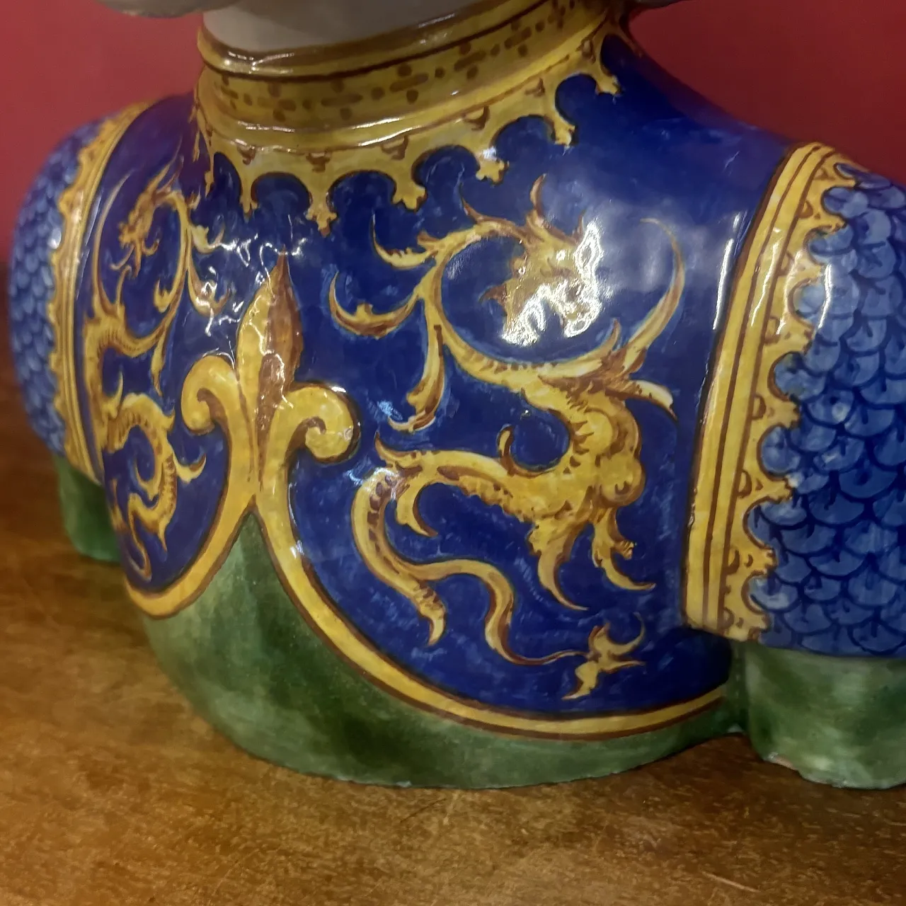 Majolica bust by Angelo Minghetti manufacture Bologna, 19th century 2