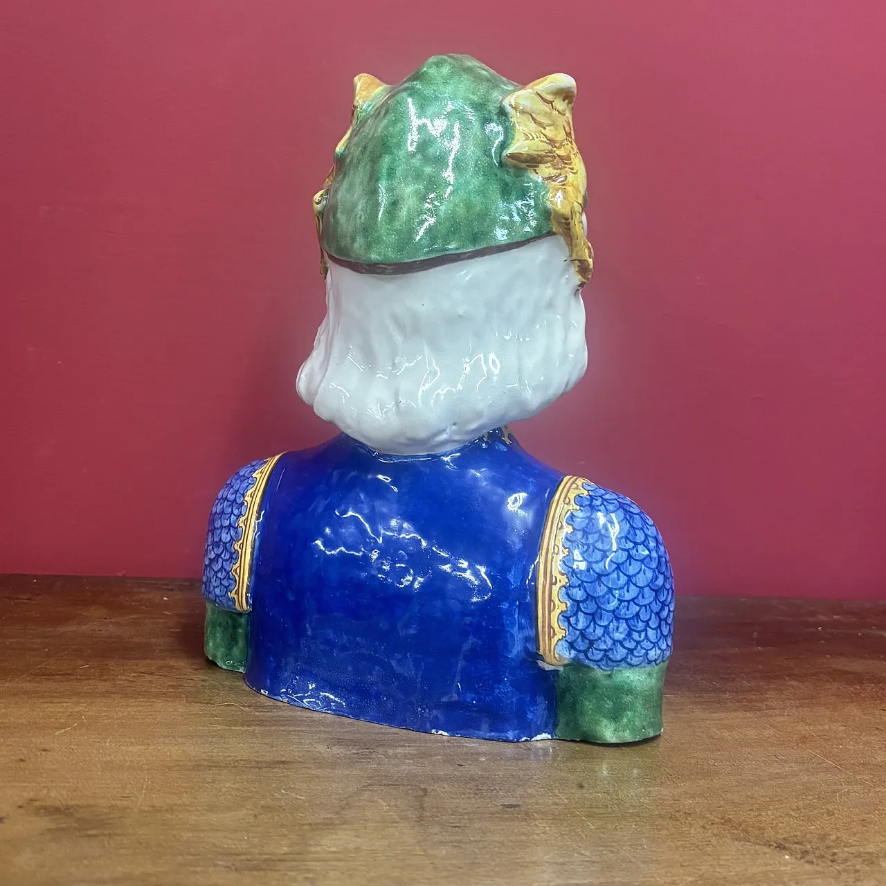Majolica bust by Angelo Minghetti manufacture Bologna, 19th century 8