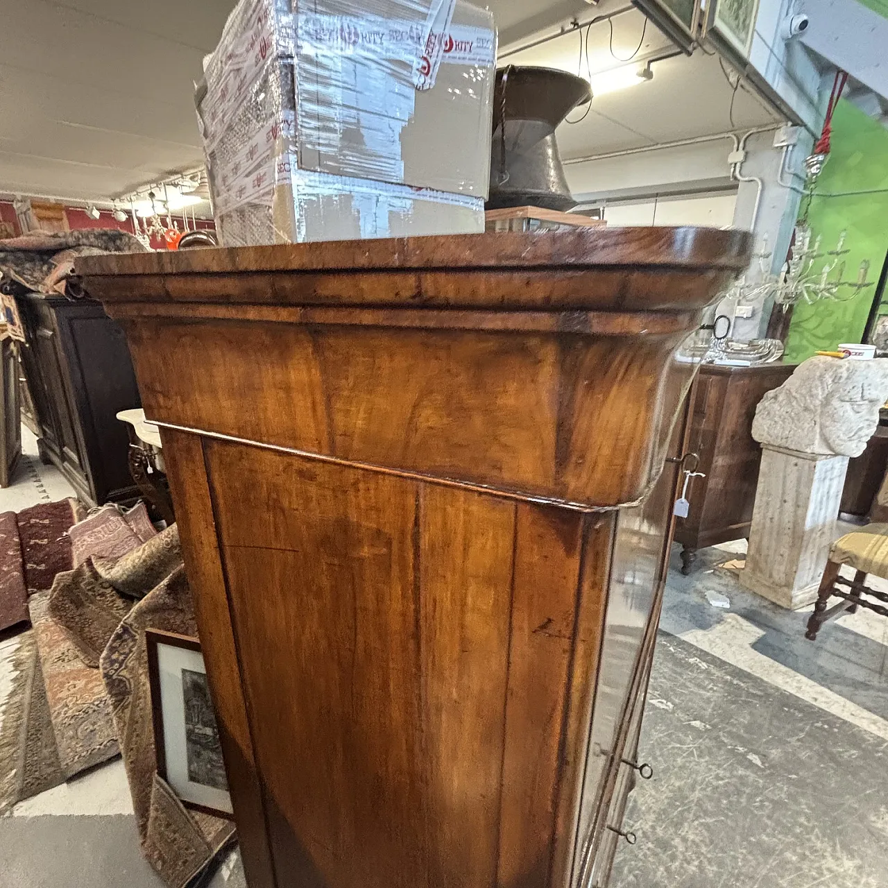 Folding secretaire Charles X Emilia walnut and cherry, 1830 5