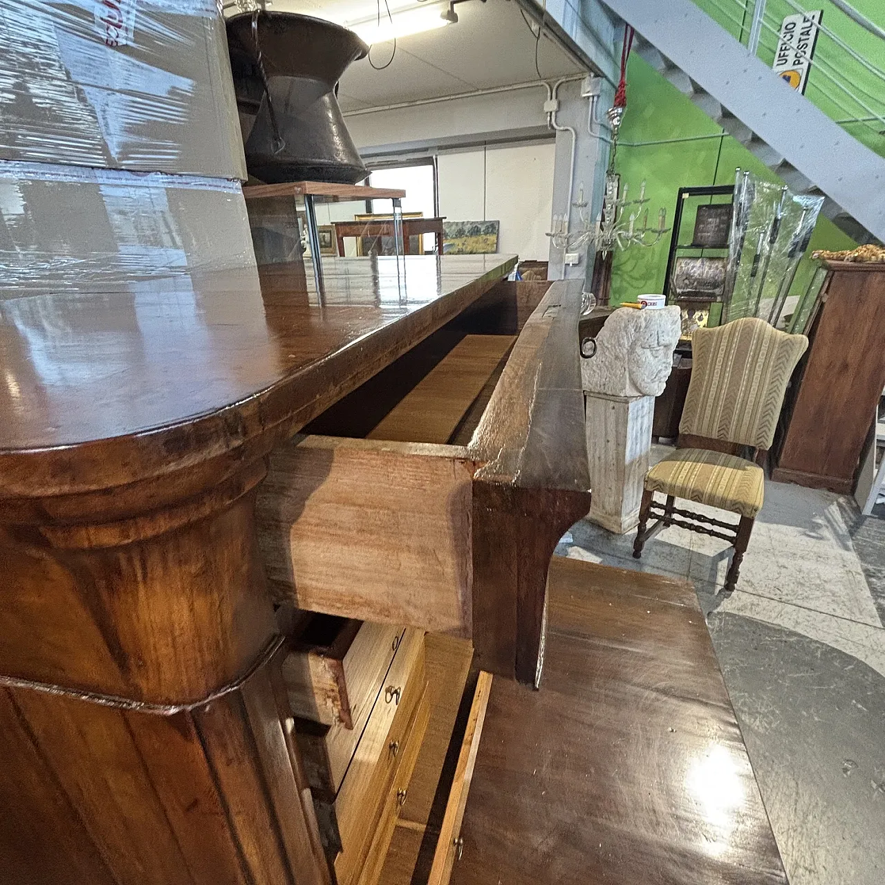 Folding secretaire Charles X Emilia walnut and cherry, 1830 10