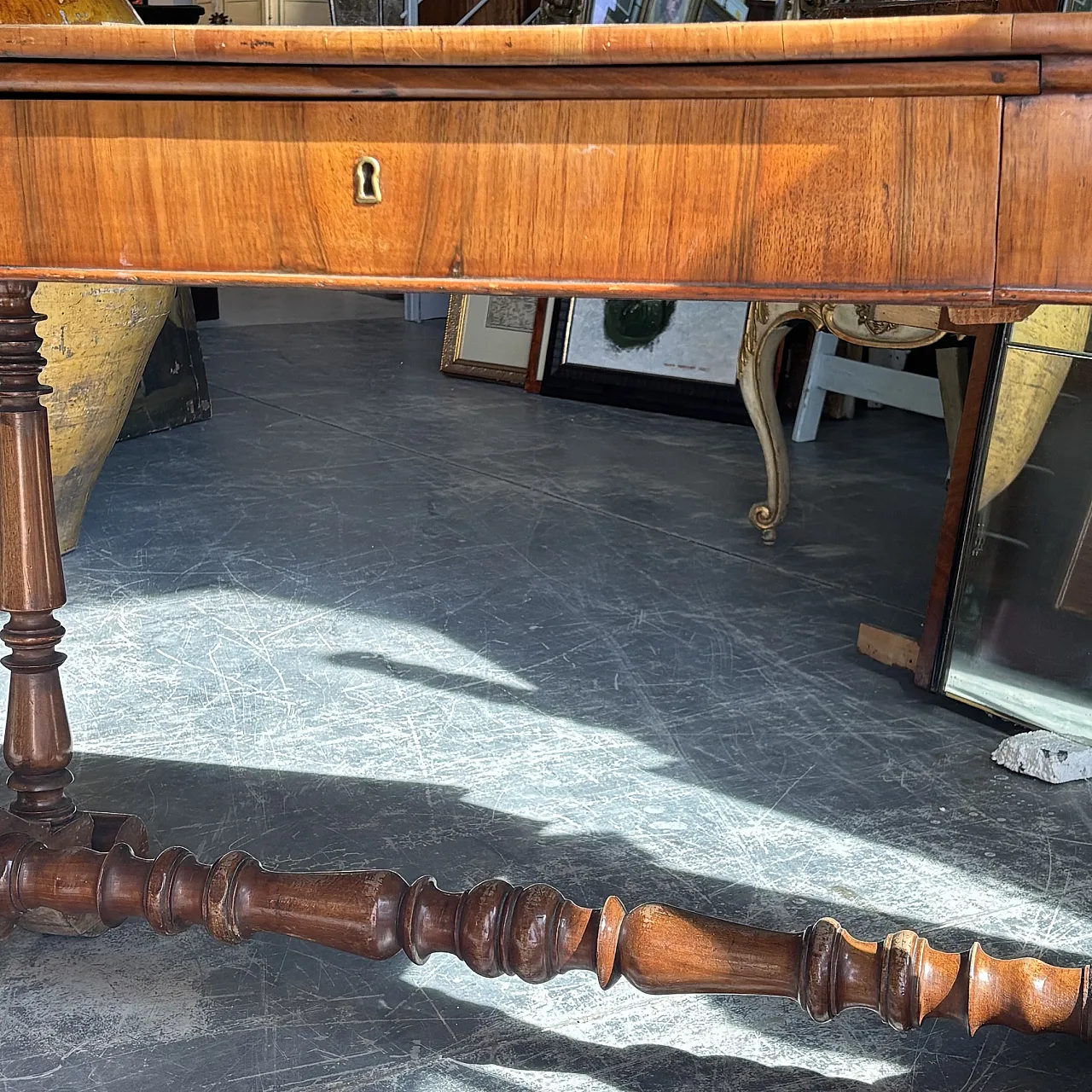 Charles X walnut coffee table, early 19th century 7