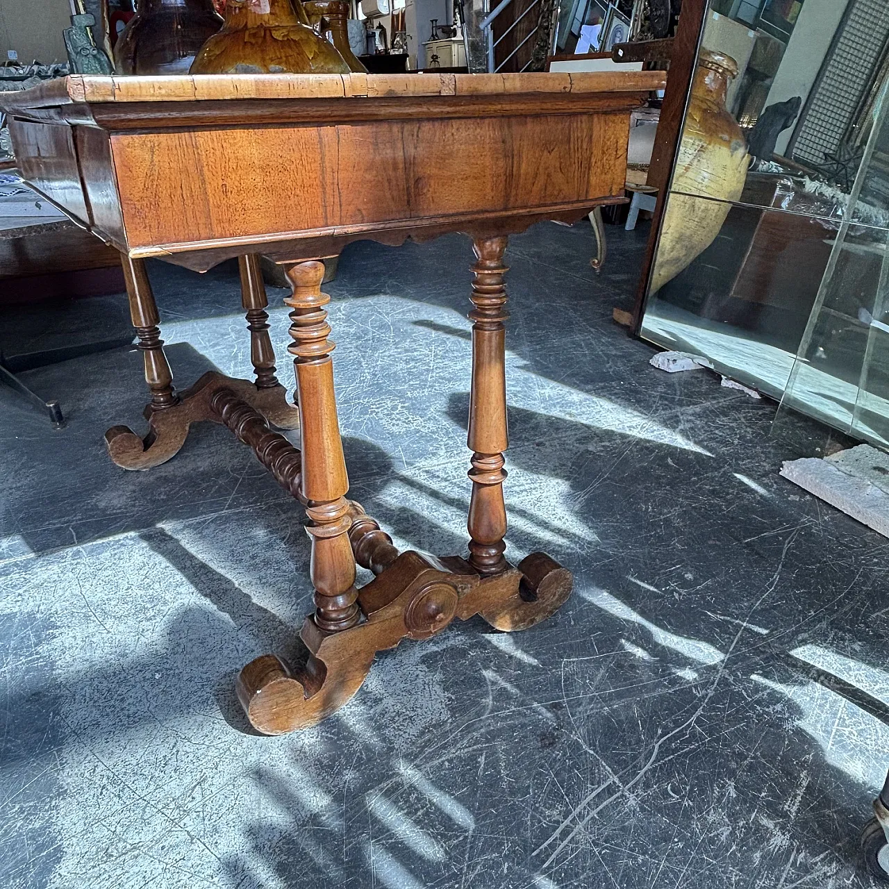 Charles X walnut coffee table, early 19th century 8