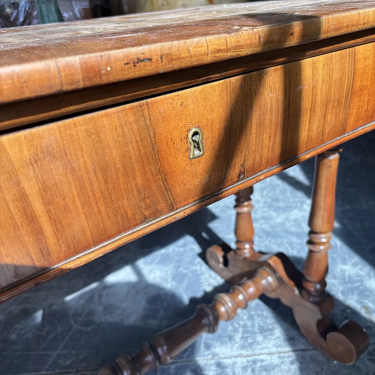 Charles X walnut coffee table, early 19th century 12