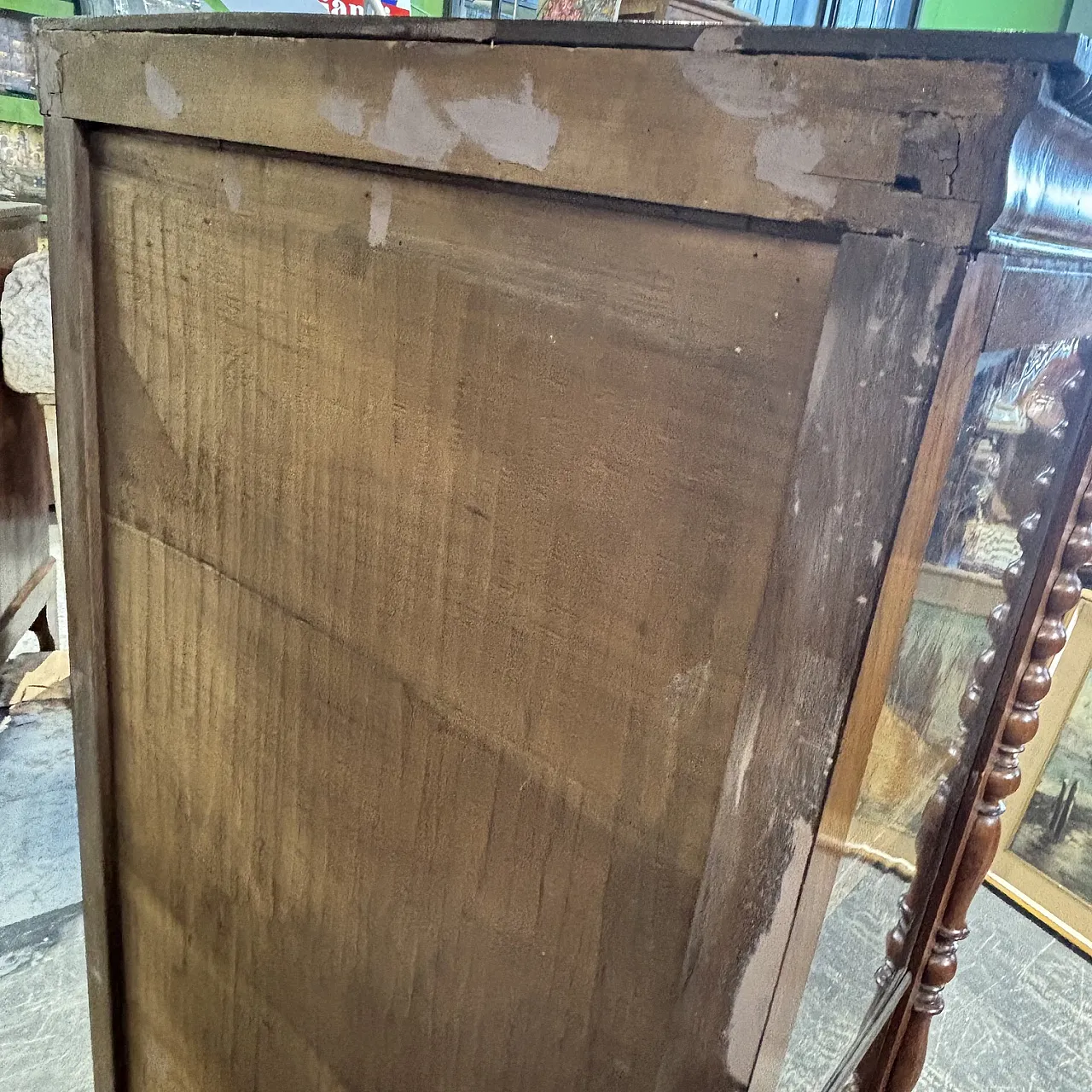 Display cabinet Charles X bookcase in solid walnut restored, 1820 12