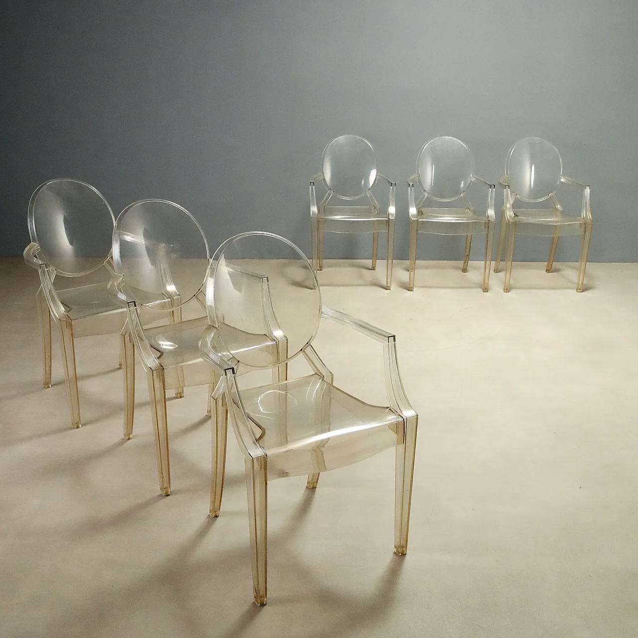 6 Louis Ghost chairs by Philippe Starck for Kartell, 2000s 1