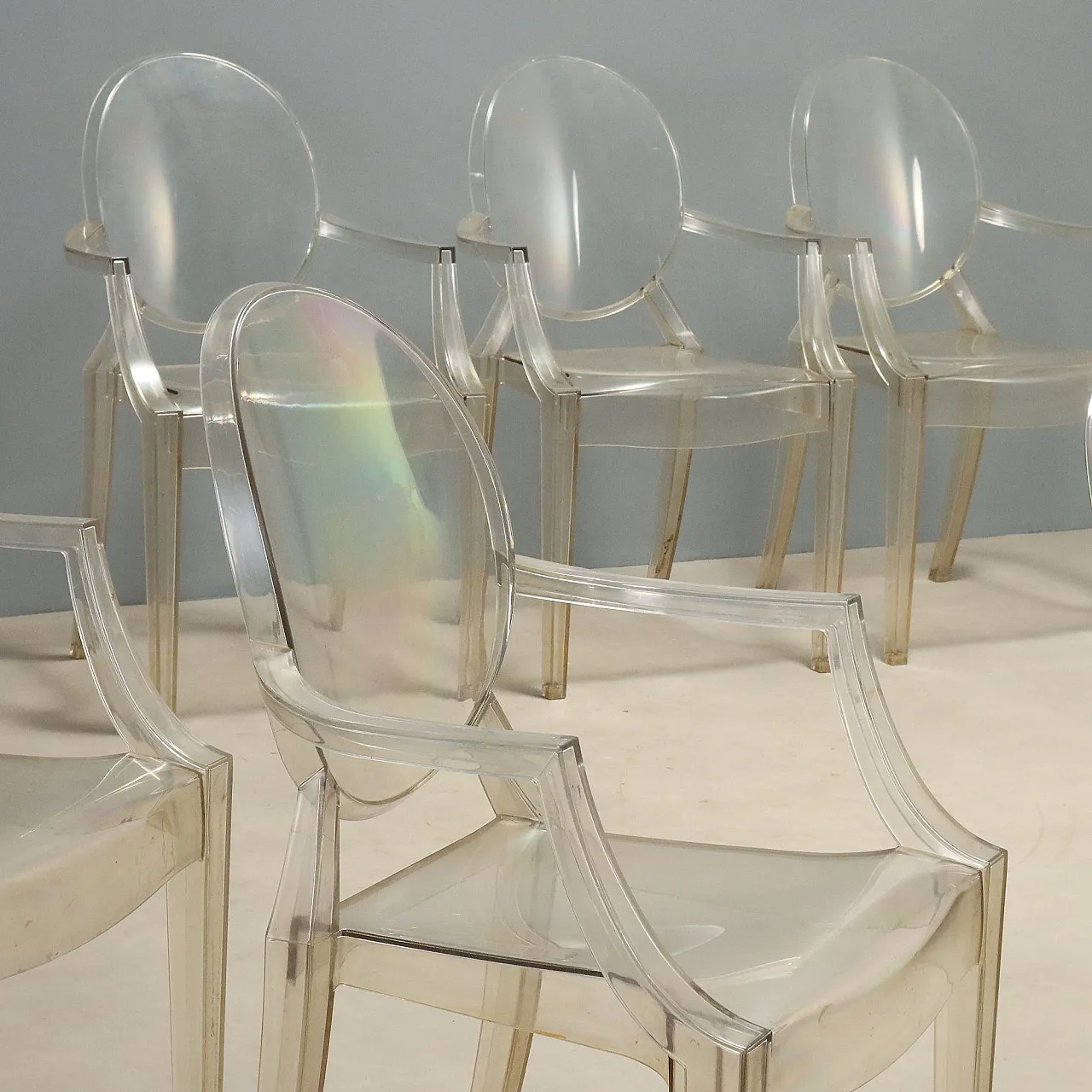 6 Louis Ghost chairs by Philippe Starck for Kartell, 2000s 3