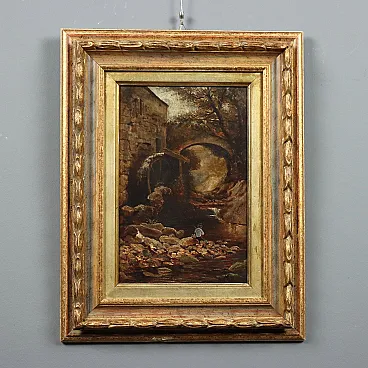 Rowen, View of a Landscape, oil on panel, 19th century