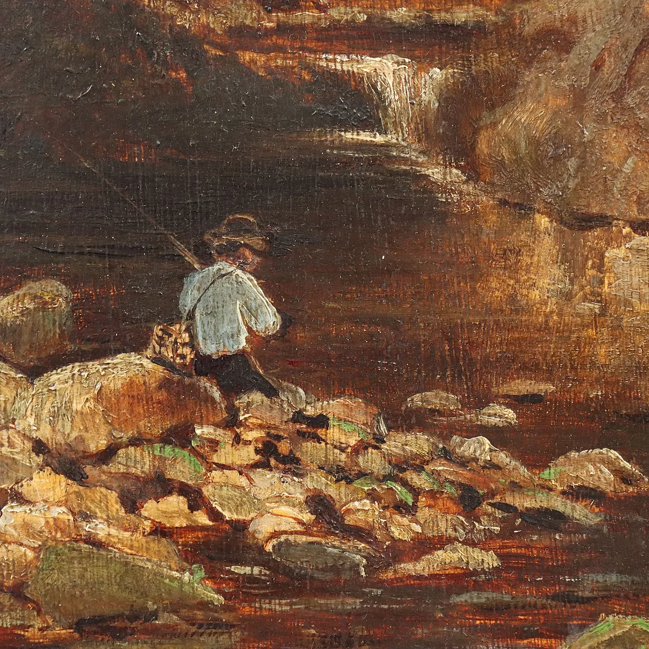Rowen, View of a Landscape, oil on panel, 19th century 6