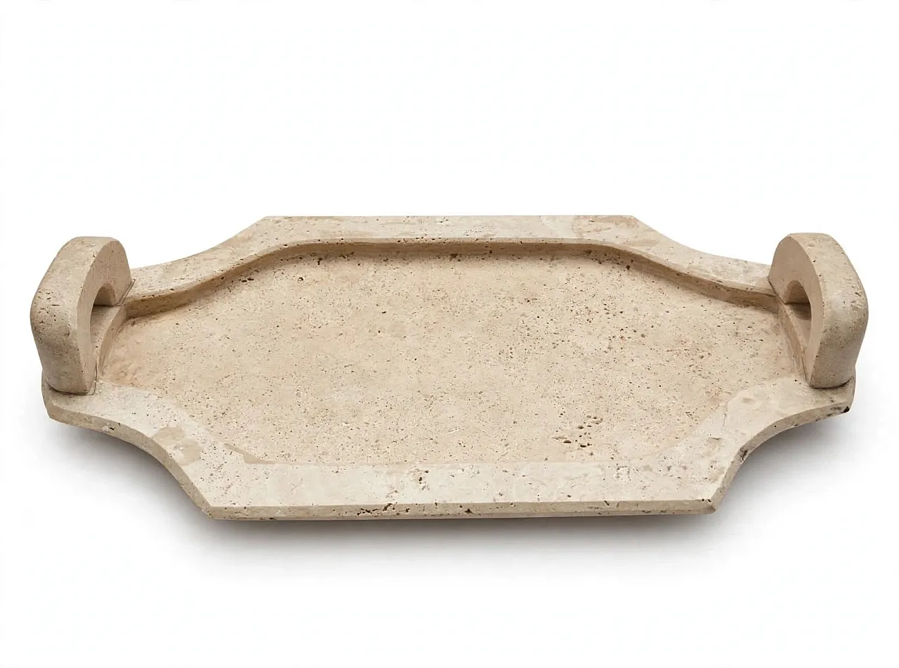 Travertine tray, 1970s 1