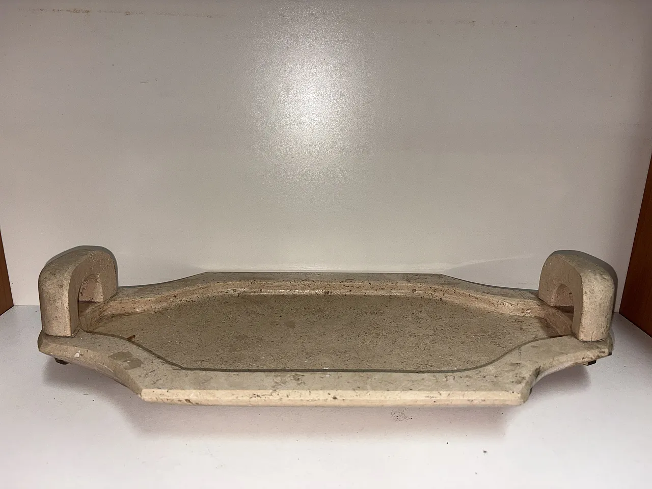 Travertine tray, 1970s 3