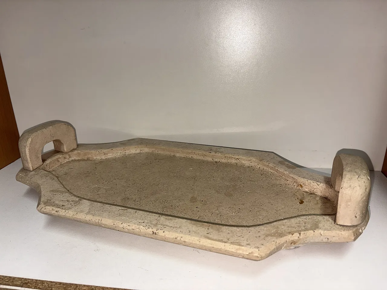 Travertine tray, 1970s 4