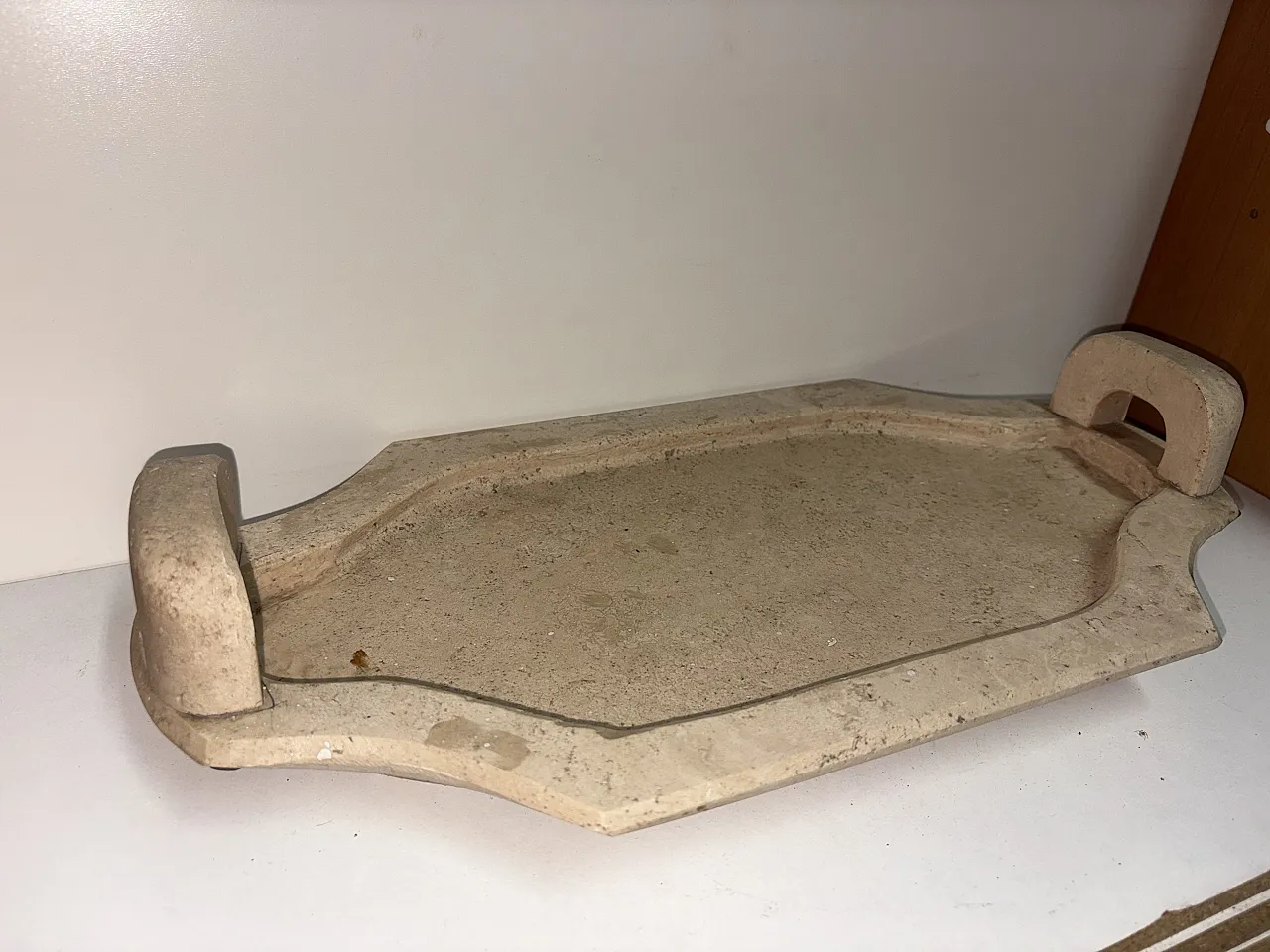 Travertine tray, 1970s 7