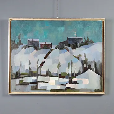 Painting by Dino Lanaro, oil on canvas, 20th century
