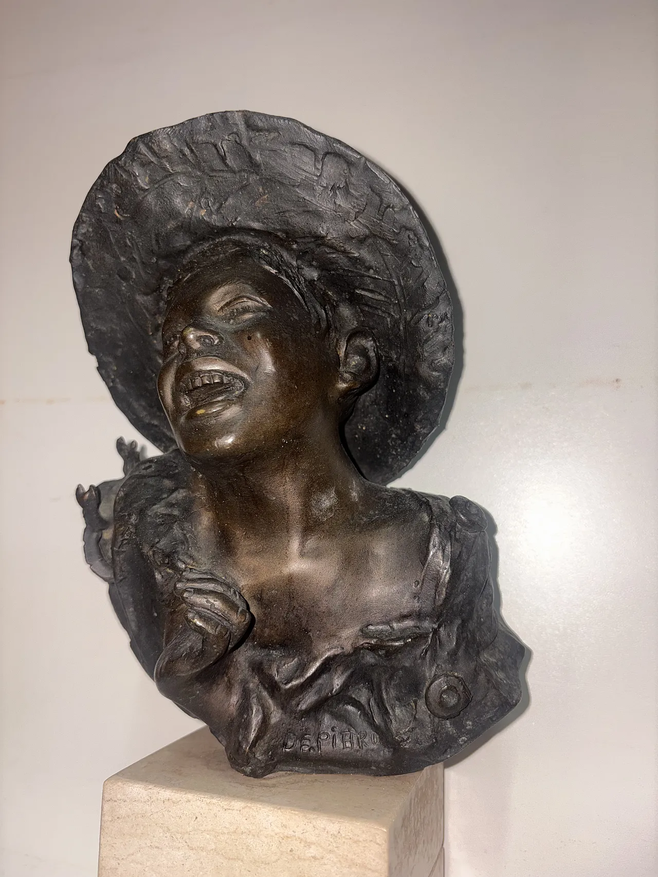 Nendo Design, Neapolitan street urchin bust, bronze and marble, 1940s 4