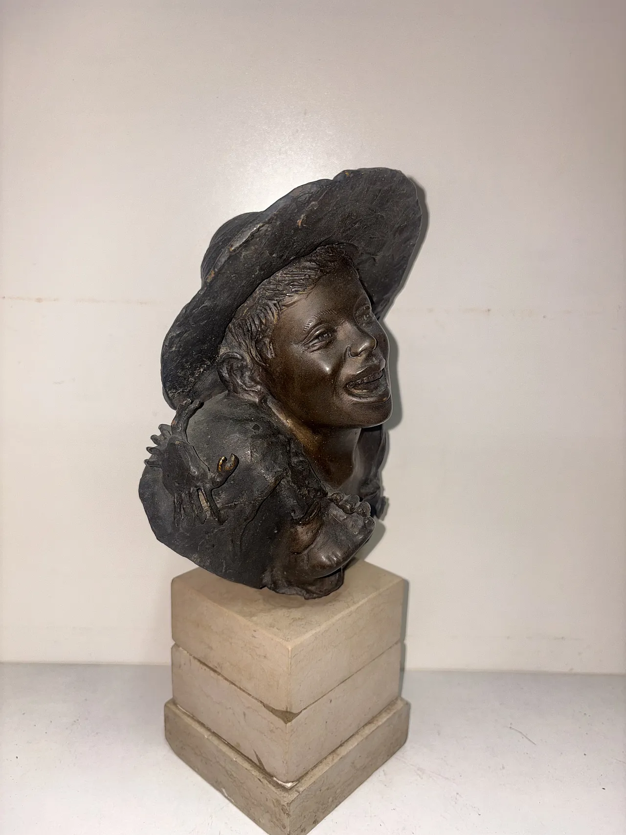 Nendo Design, Neapolitan street urchin bust, bronze and marble, 1940s 5