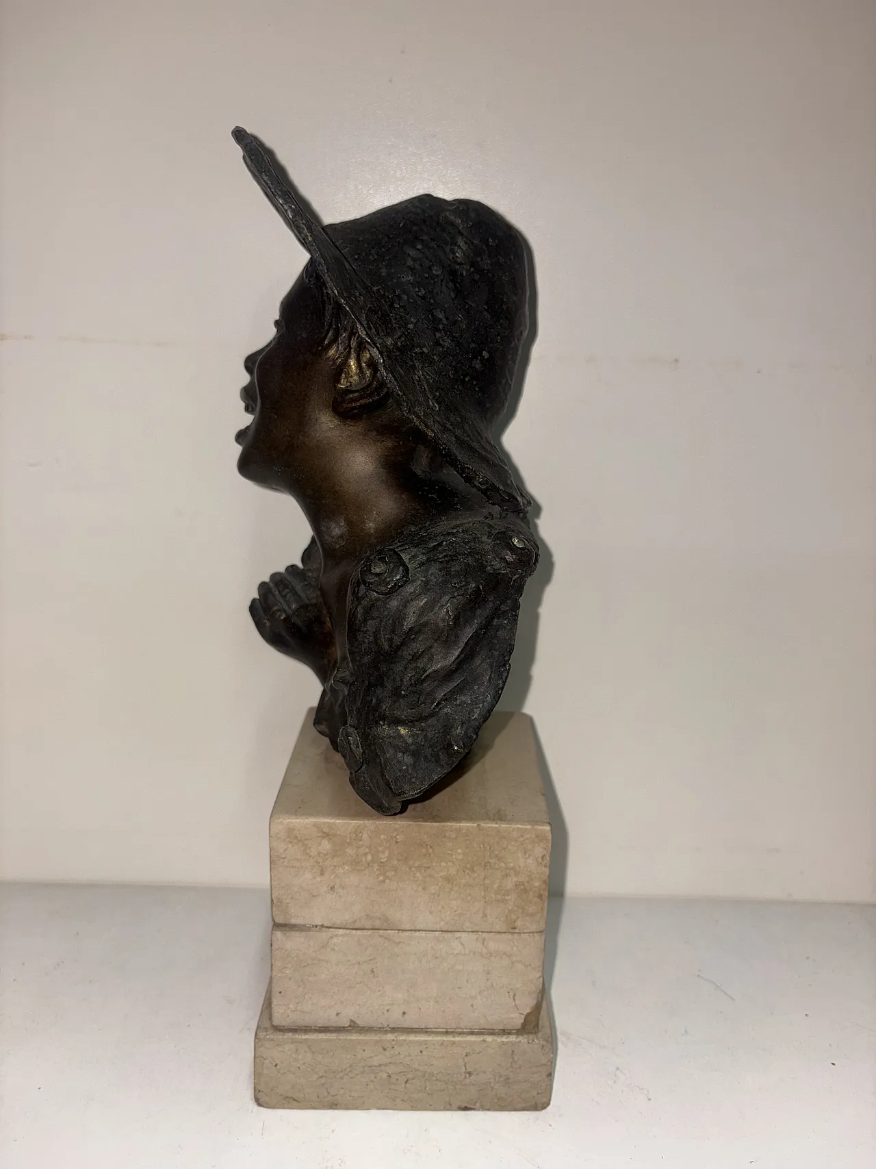 Nendo Design, Neapolitan street urchin bust, bronze and marble, 1940s 9
