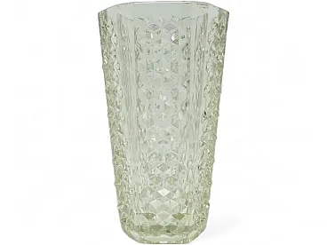 Ciotola Art Nouveau con supporto, proveniente dalla vetreria di Ząbkowice, Polonia, anni '70.