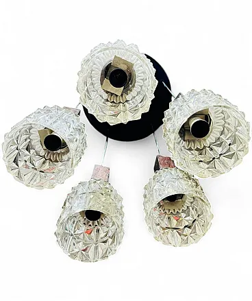 Lampadario danese in metallo cromato