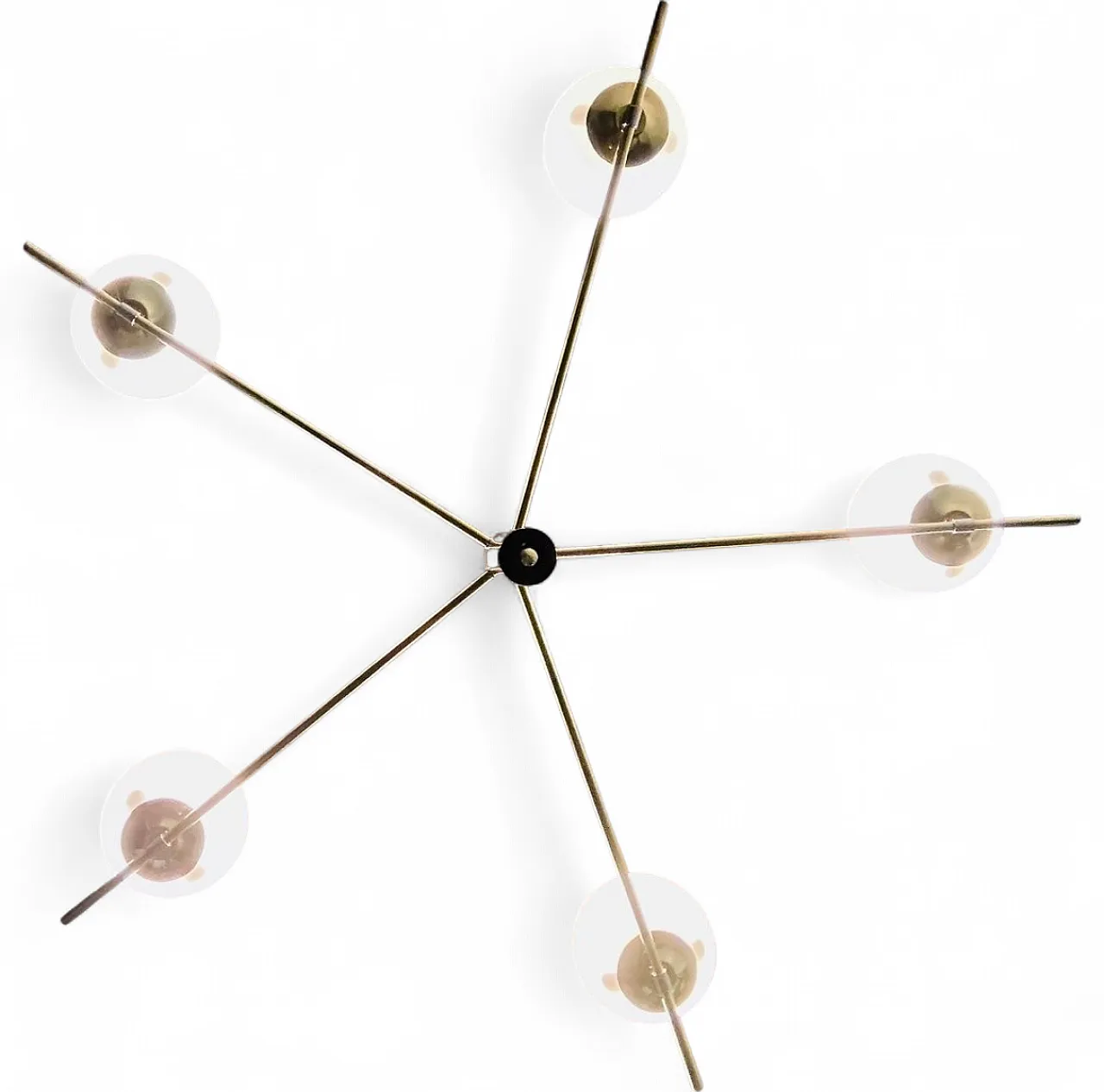 Lampadario con sfere opaline bianche, anni '60 12