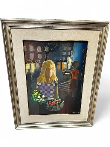 Eliano Fantuzzi, Composition, 1972, Oil on canvas, framed