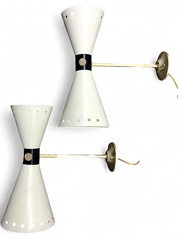 Vintage brass wall light, 1957