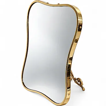 Brass Shield-Shaped Table Mirror by Gio Ponti