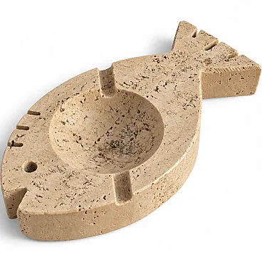 Travertine Marble Fish-Shaped Ashtray by Fratelli Mannelli