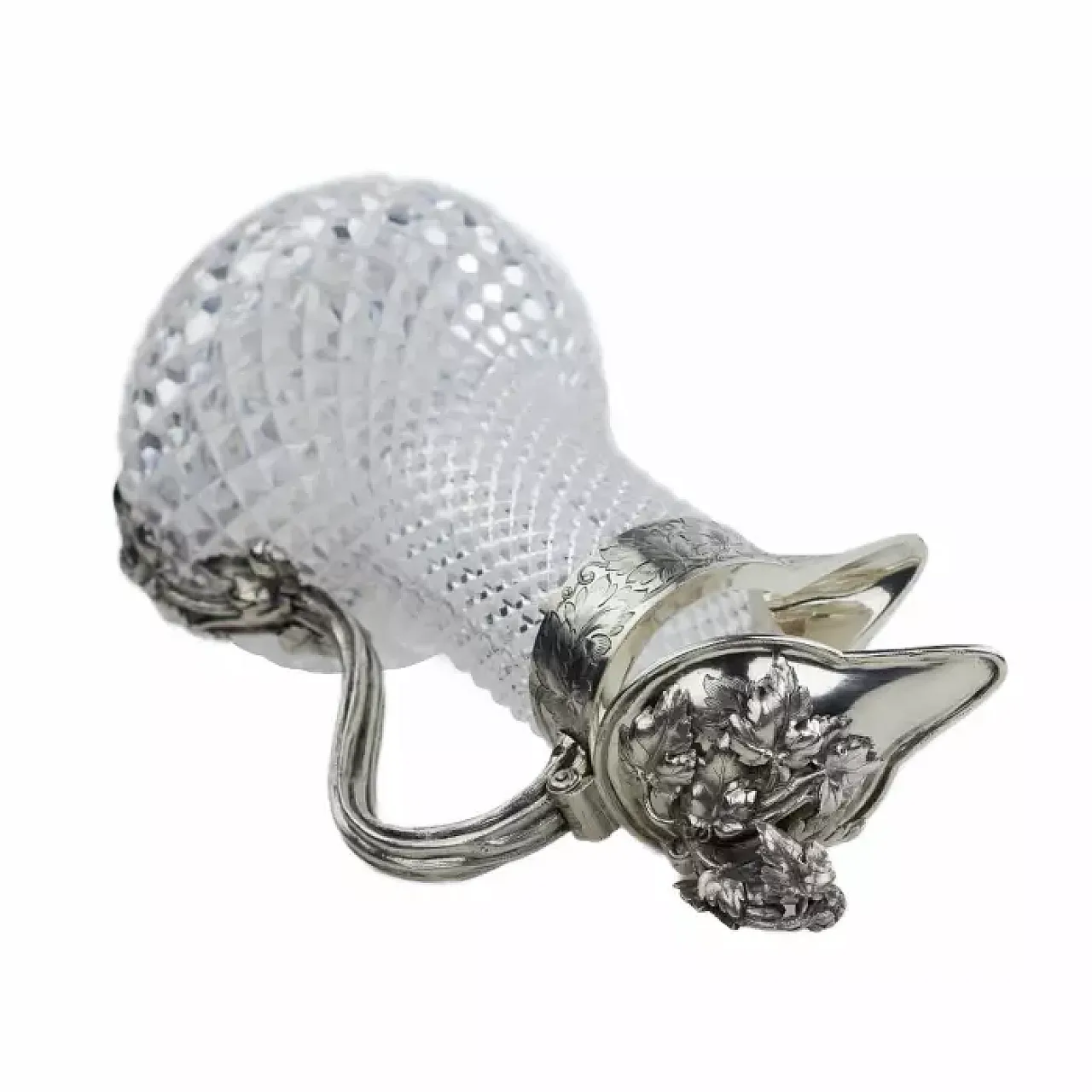 Wine jug with a body of clear cut glass, late 19th century 5