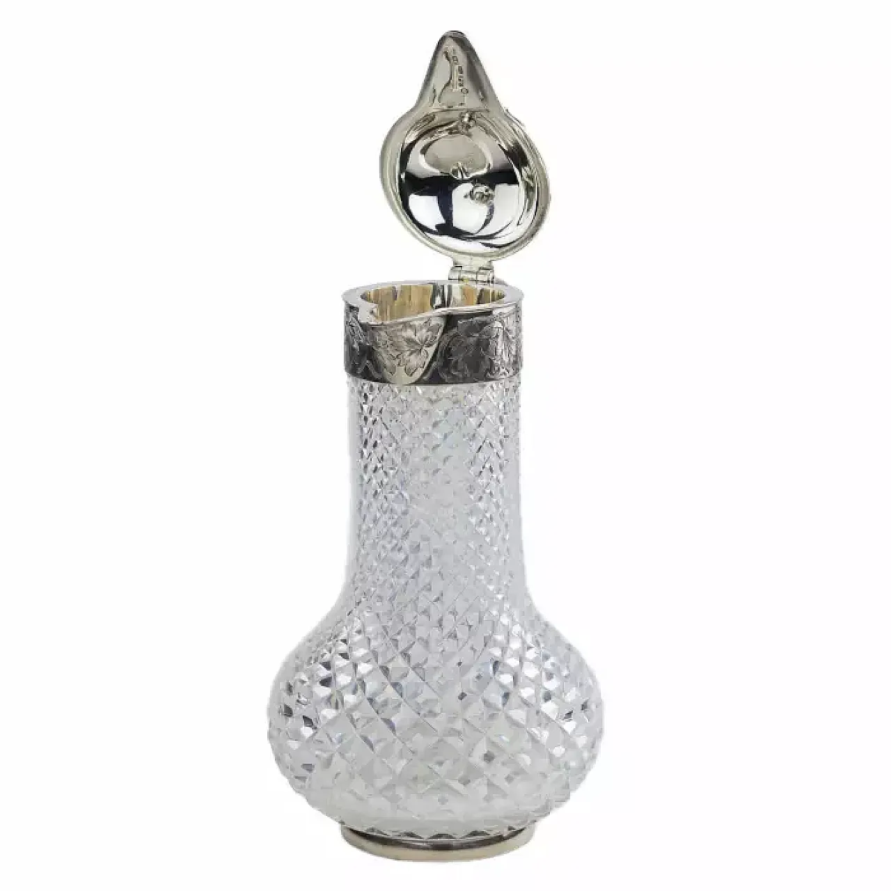 Wine jug with a body of clear cut glass, late 19th century 6