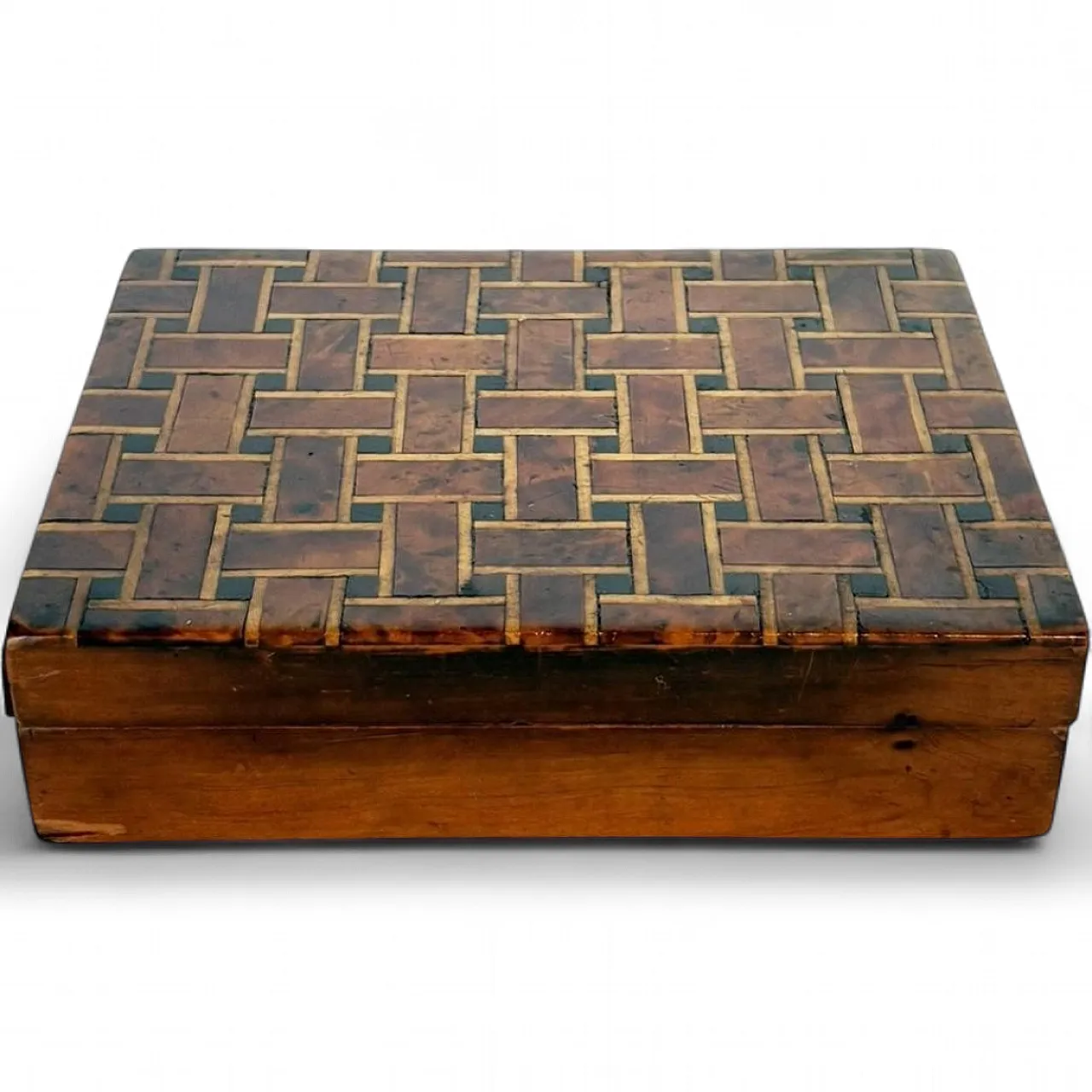 Scatola di legno con decorazioni geometriche, anni '40 12