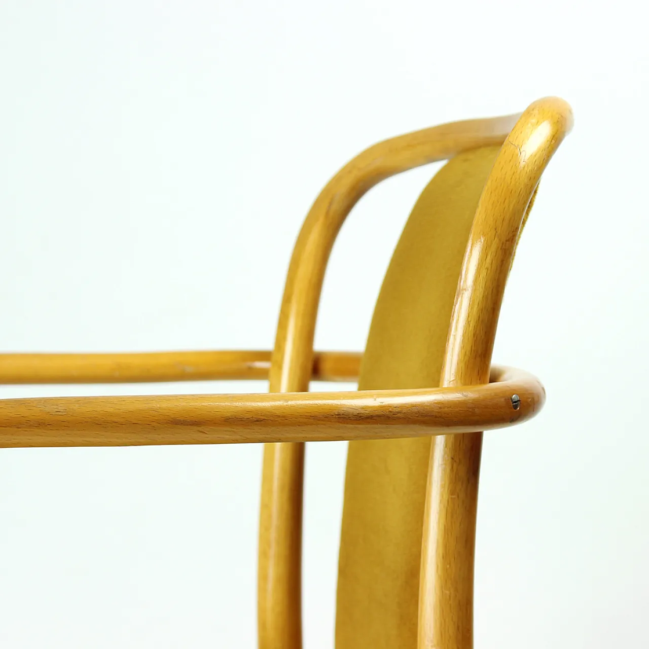 Bentwood Thonet Design Armchair With Gold Velvet, 1930s 8