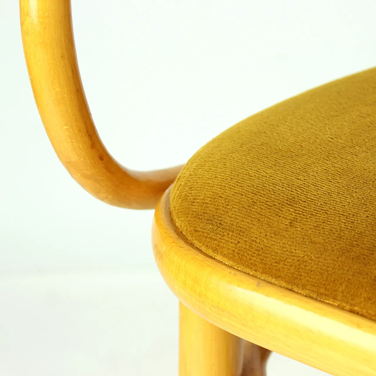 Bentwood Thonet Design Armchair With Gold Velvet, 1930s 9