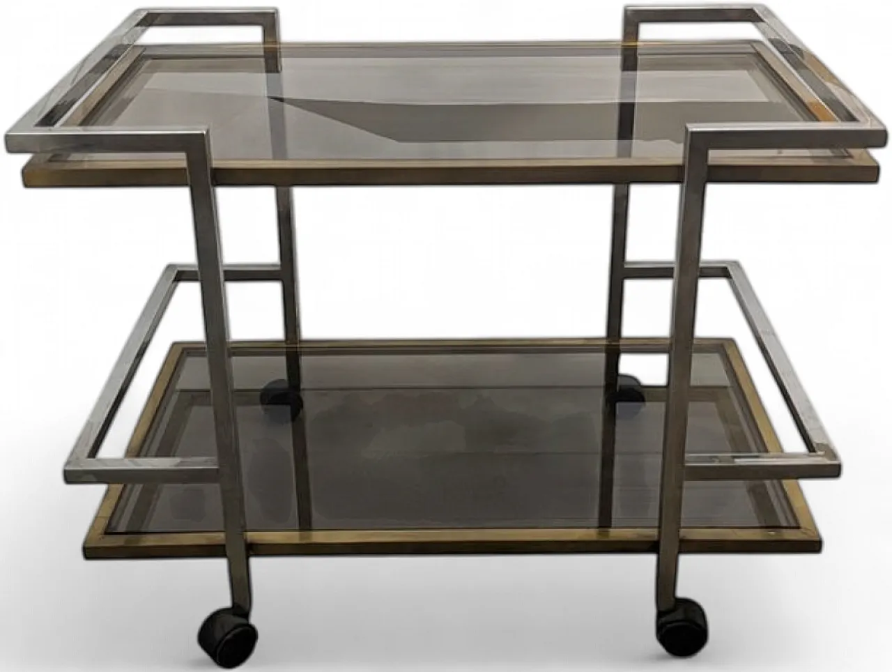Gilt metal bar trolley, 1970s 9