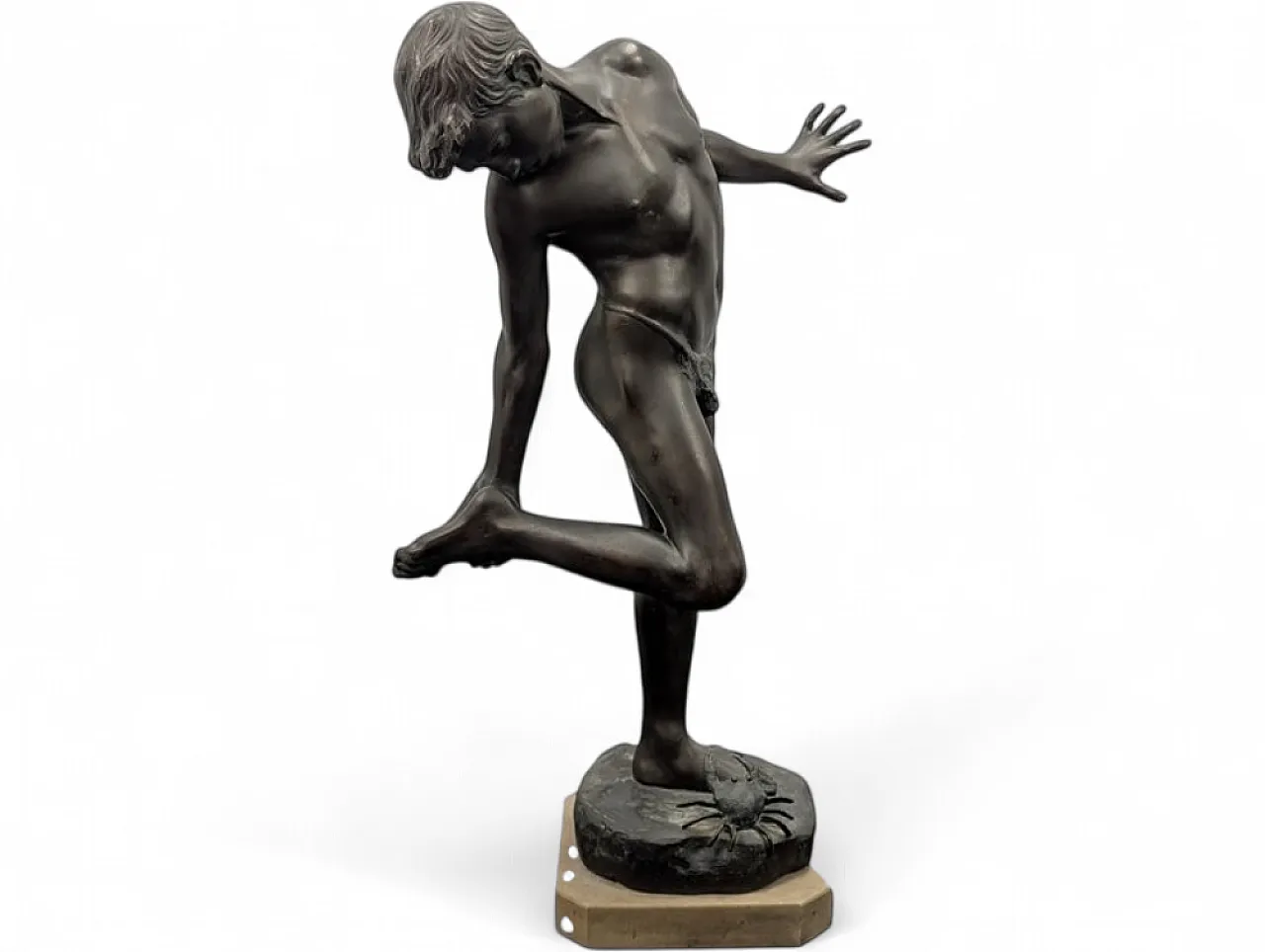 Bronze statue of a young fisherman, 20th century 9