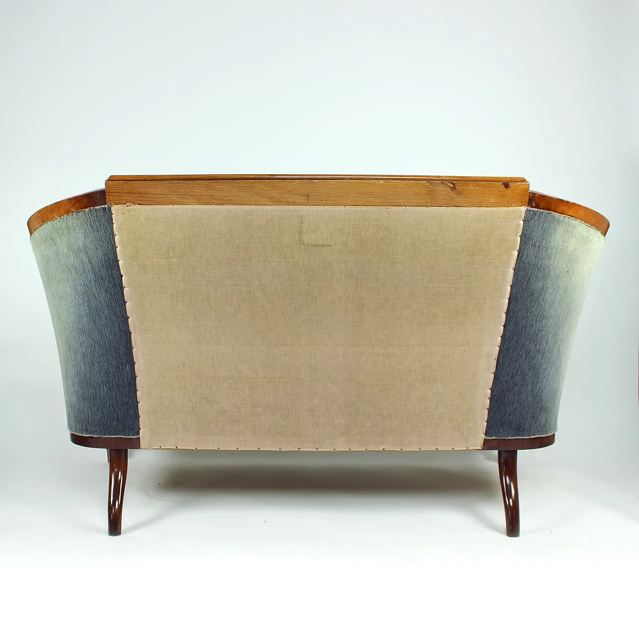 Biedermeier Sofa In Fabric And Walnut Veneer, Vienna, 19th century 17