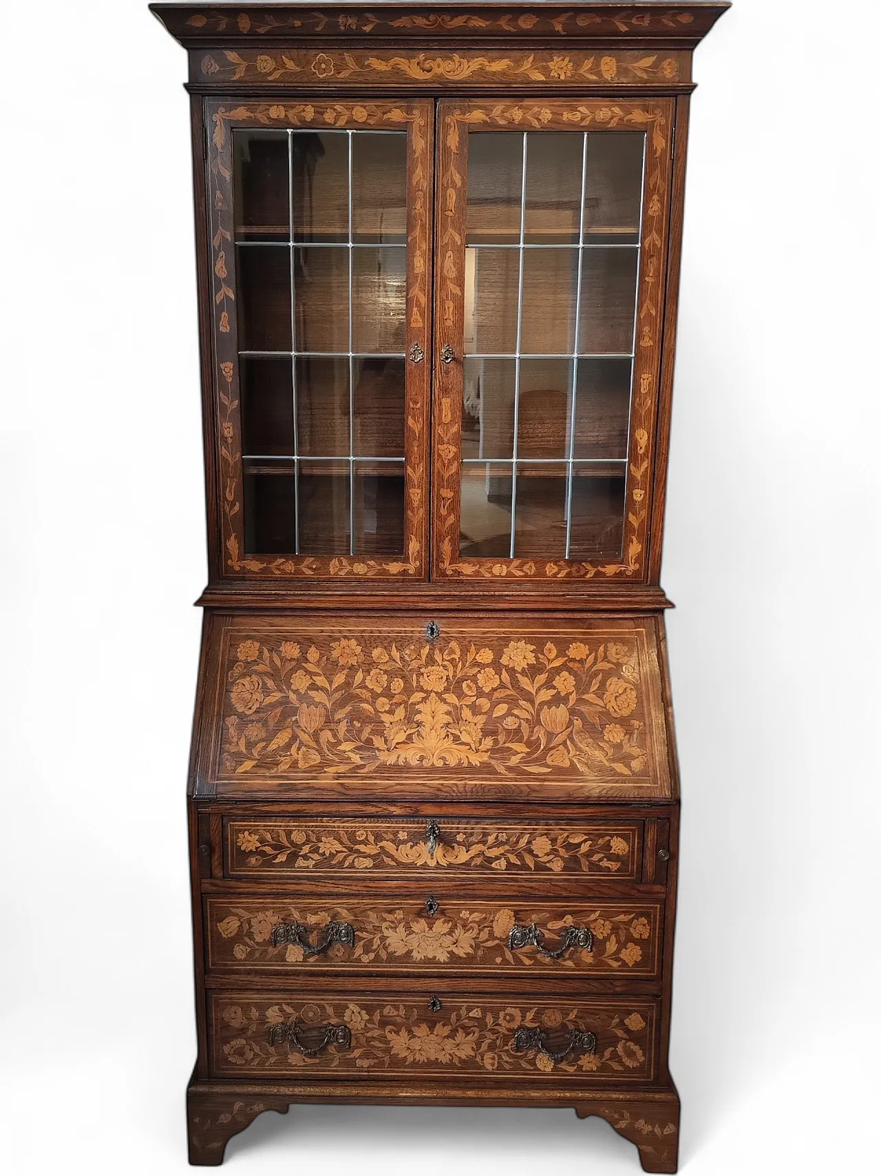 Antique desk/bookcase with inlays 10