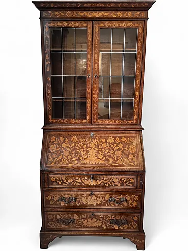 Antique desk/bookcase with inlays