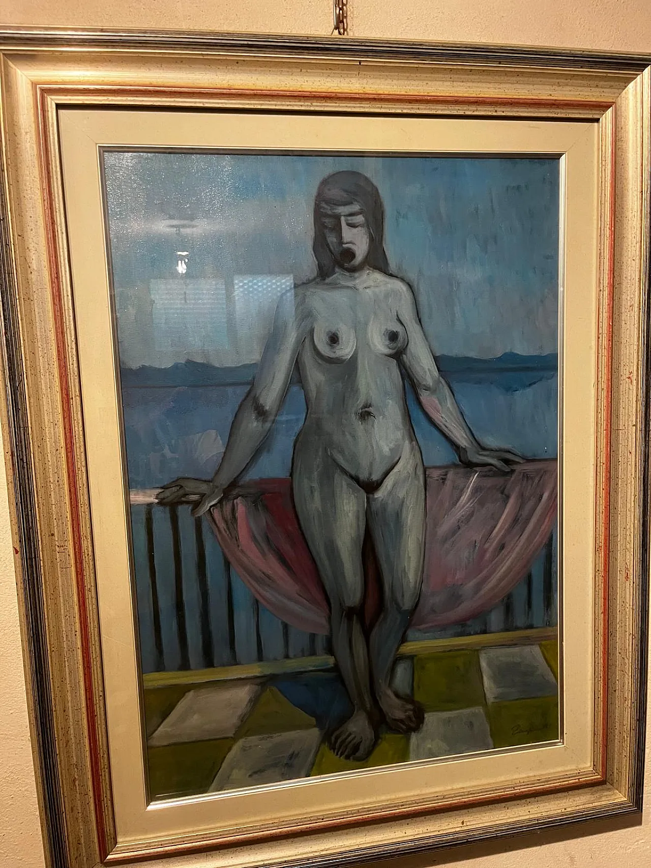 Domenico Zangrandi, Nudino, painting, oil on canvas, 1987 1