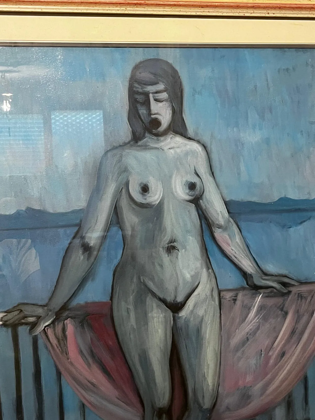 Domenico Zangrandi, Nudino, painting, oil on canvas, 1987 4