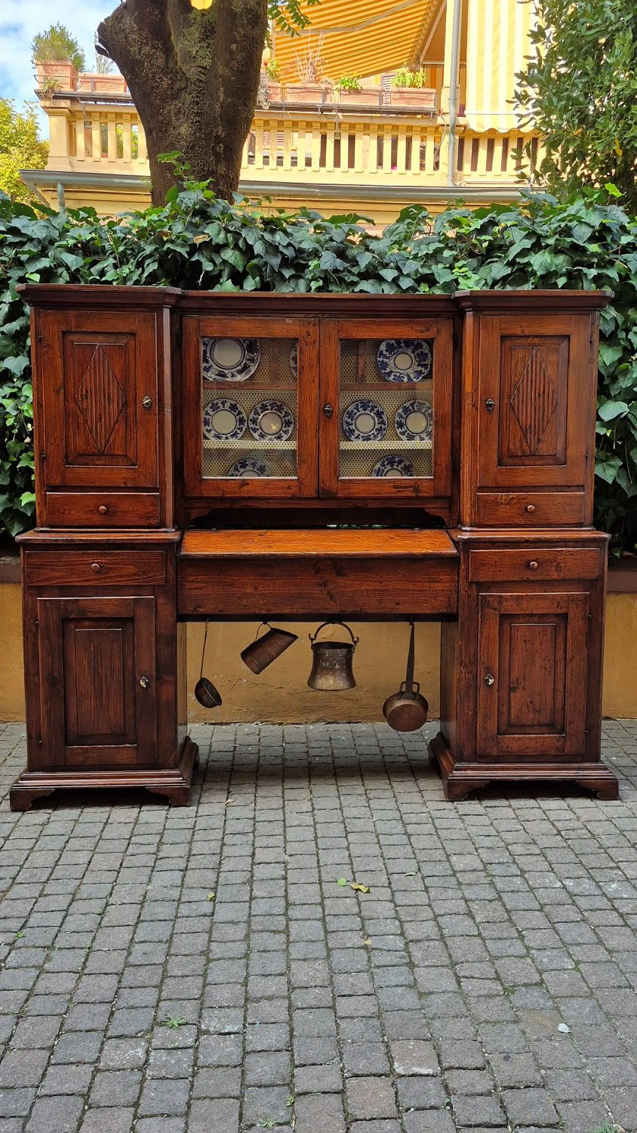 Credenza piattaia piemontese a ponte, '800 1