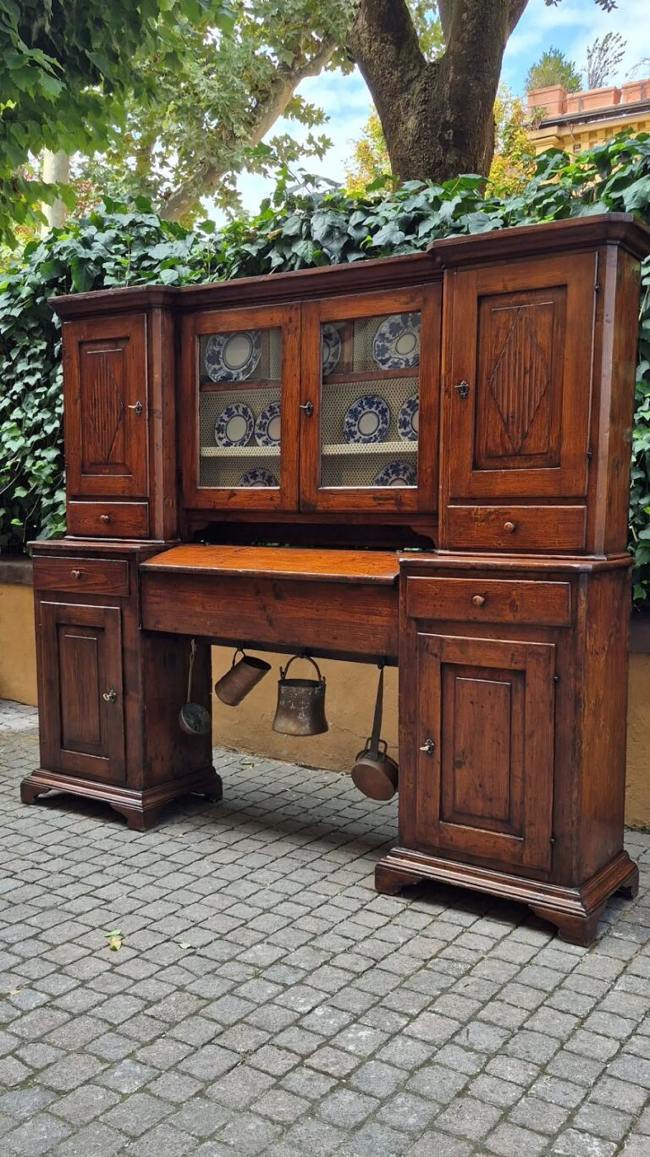 Credenza piattaia piemontese a ponte, '800 6