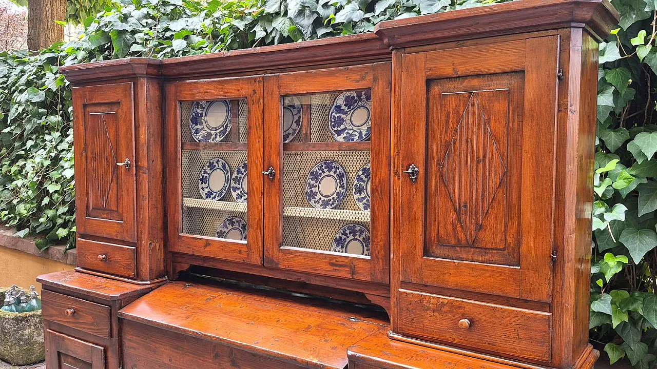 Credenza piattaia piemontese a ponte, '800 7