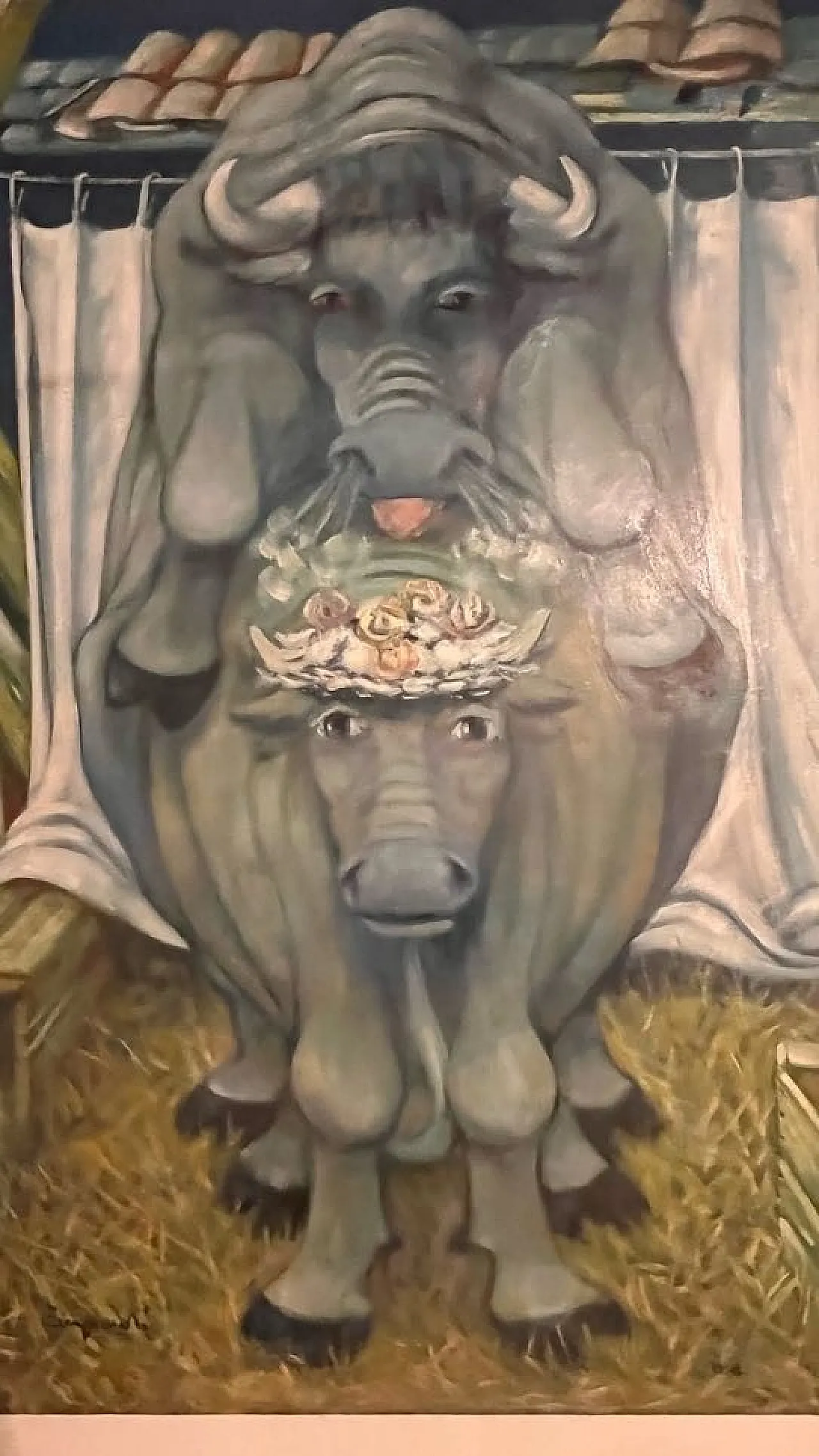 Domenico Zangrandi, First Night, painting, oil on canvas, 1984 1