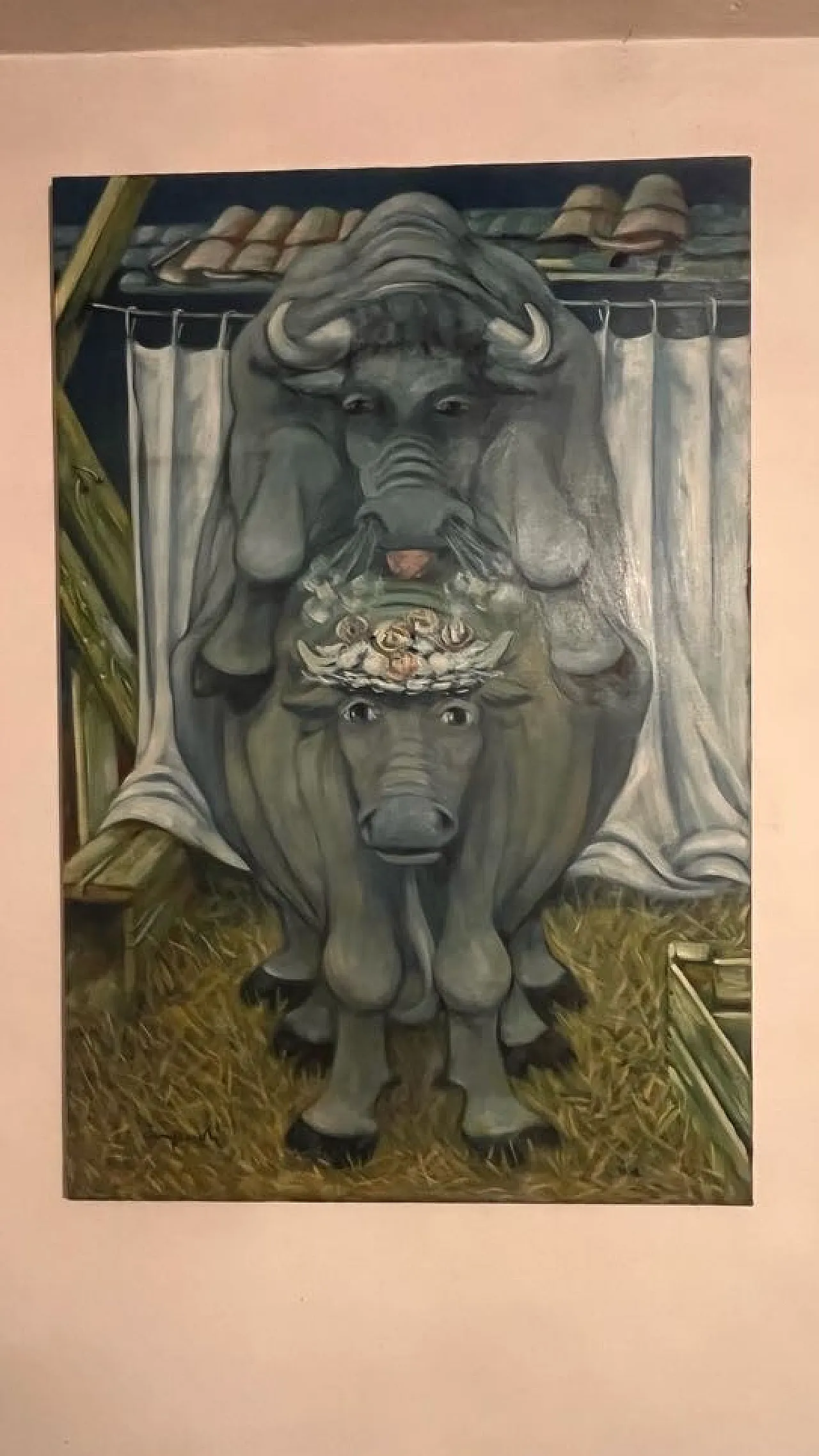 Domenico Zangrandi, First Night, painting, oil on canvas, 1984 2